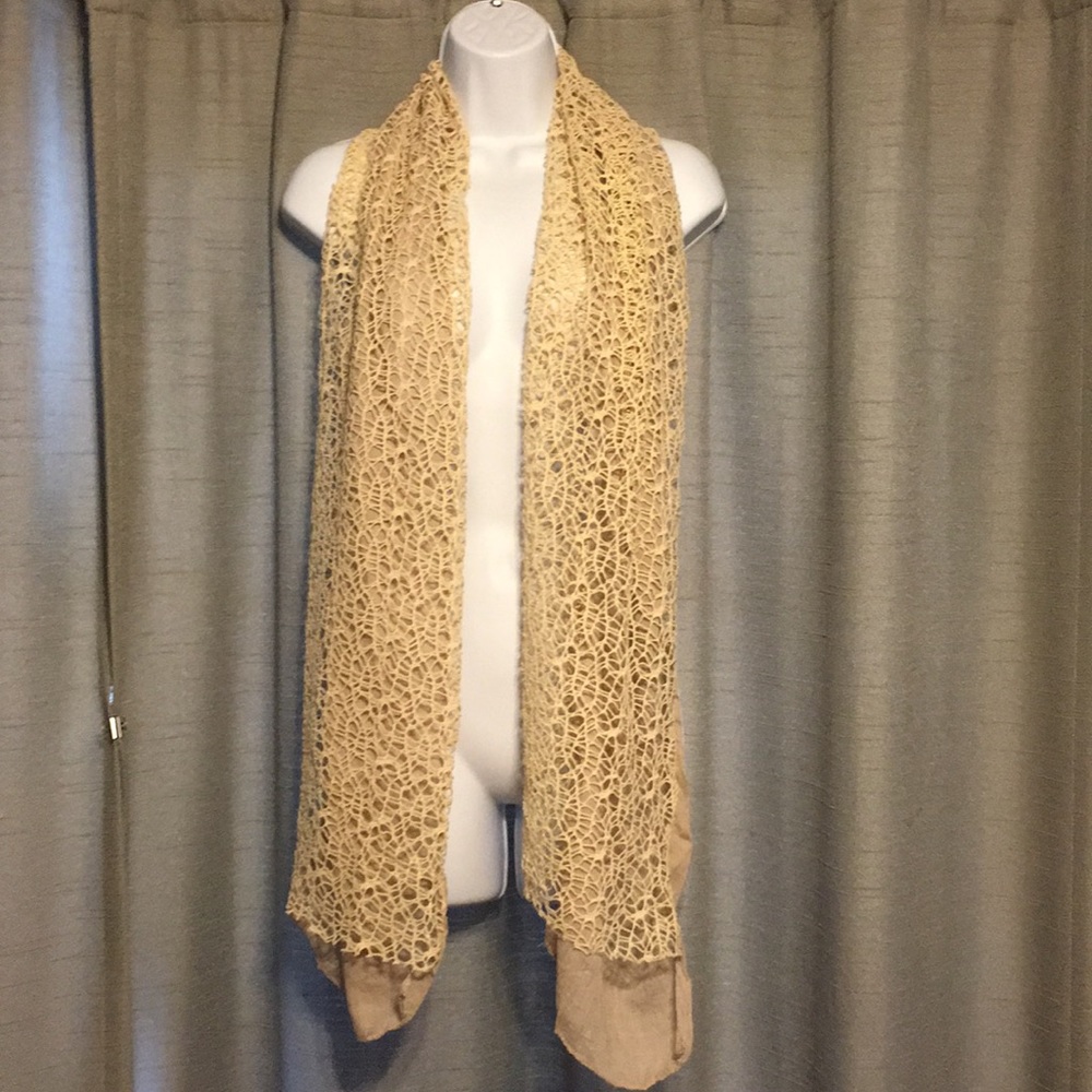 Beige Crotchet Scarf